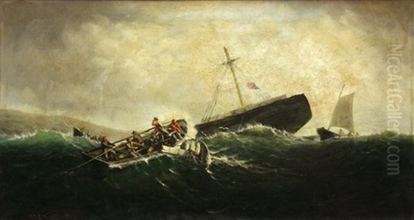 Shipwreck Oil Painting by William Edward Norton