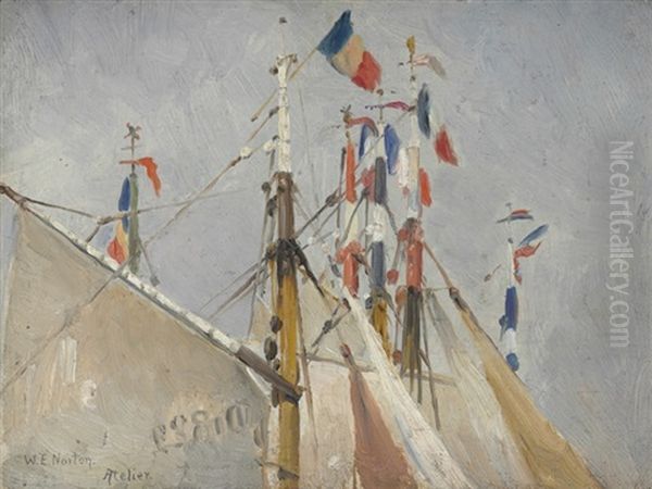 Masts And Flags, Dieppe Oil Painting by William Edward Norton