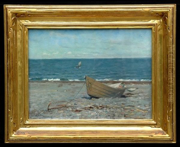 Sail Boat On Beach Oil Painting by William Edward Norton