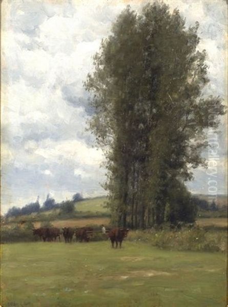 Herder With Cattle Oil Painting by William Edward Norton