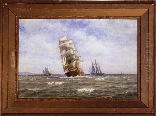 Harbor Scene Oil Painting by William Edward Norton