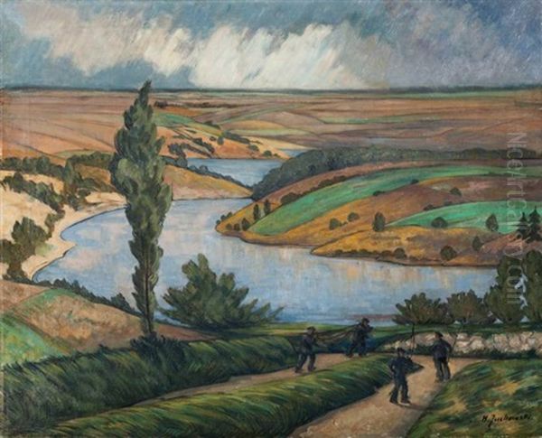 Pejzaz Bretonski Oil Painting by Henryk Nostitz-Jackowski