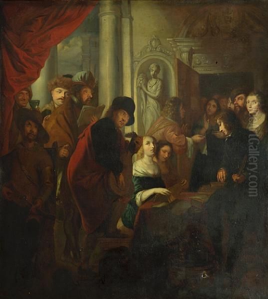 The Concert Party Oil Painting by Charles-Emmanuel Bizet