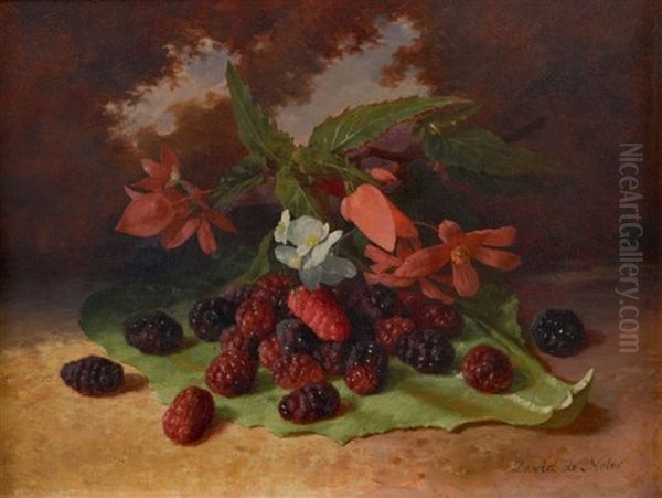 Nature Morte Aux Mures Oil Painting by David Emile Joseph de Noter