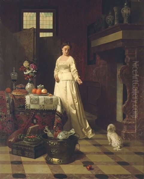 The Devoted Companion Oil Painting by David Emile Joseph de Noter