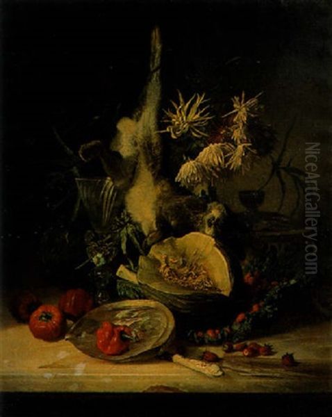 Nature Morte Au Gibier Oil Painting by David Emile Joseph de Noter