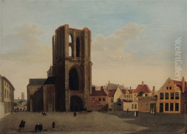 Vue De Gand, Eglise St. Michel Oil Painting by Jean-Baptiste Andre De Noter