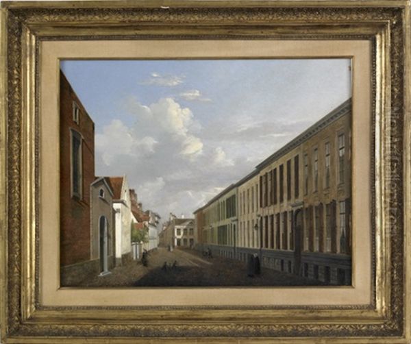 Street Scene In Ghent Oil Painting by Pierre Francois de Noter