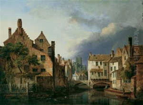 Ansicht Von Gent Mit Der St. Nikolauskirche by Pierre Francois de Noter