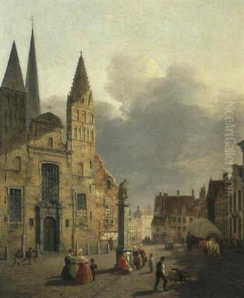 Kirche St. Jakob In Gent Oil Painting by Pierre Francois de Noter