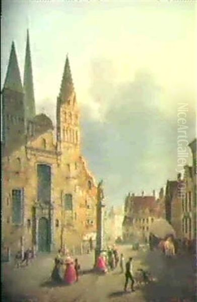 Kirche St. Jakob In Gent Oil Painting by Pierre Francois de Noter