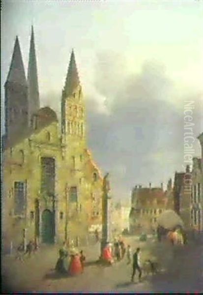 Kirche St. Jacob In Gent Oil Painting by Pierre Francois de Noter