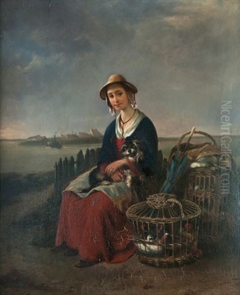 Paysanne Et Son Chien Oil Painting by Emanuel Noterman