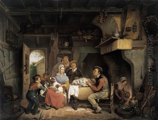 De Knipbeurt Oil Painting by Emanuel Noterman