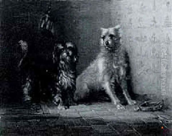 Two Dogs Oil Painting by Emanuel Noterman