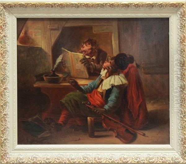 Affen Bei Der Musikstunde Oil Painting by Zacharias Noterman