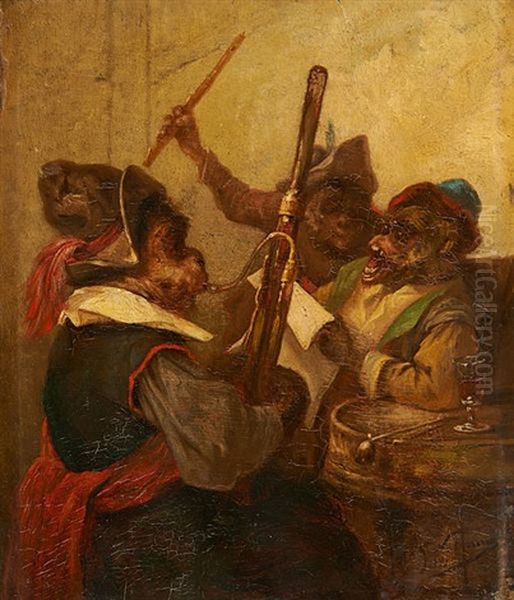 Les Anges Musiciens Oil Painting by Zacharias Noterman