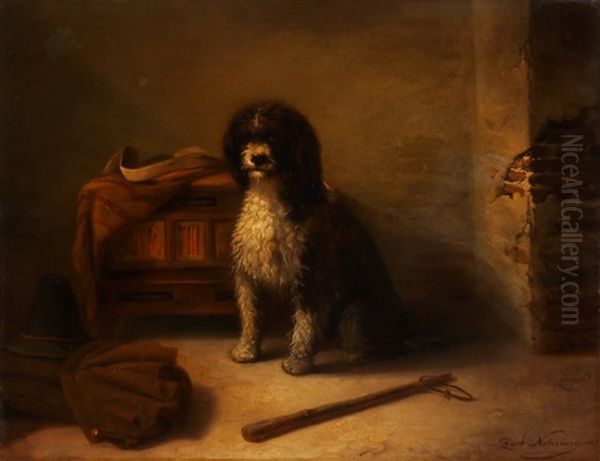 Wartender Hund Oil Painting by Zacharias Noterman