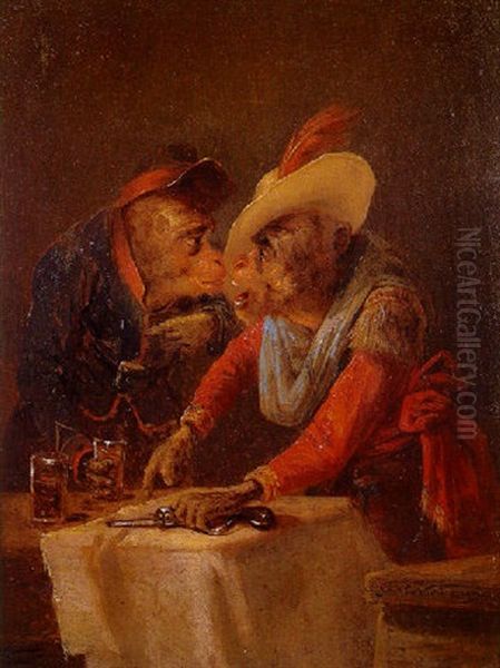 Reglement De Comptes (sujet Animalier) Oil Painting by Zacharias Noterman