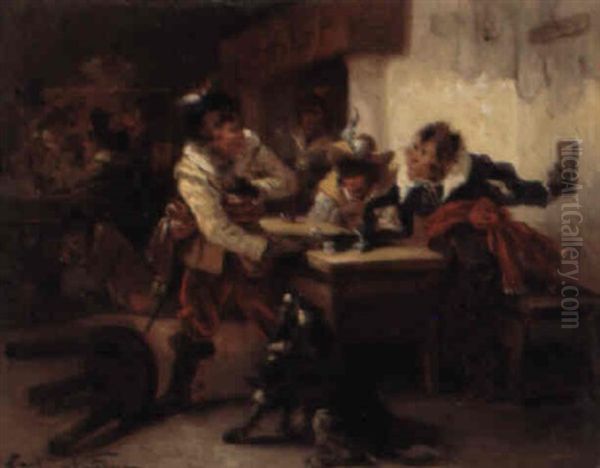 Monkeys In A Tavern Oil Painting by Zacharias Noterman