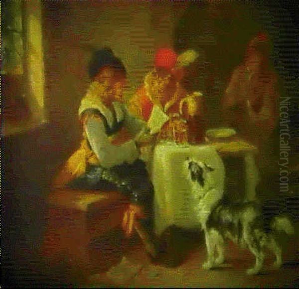 Singes Dans Un Interieur De Taverne Oil Painting by Zacharias Noterman