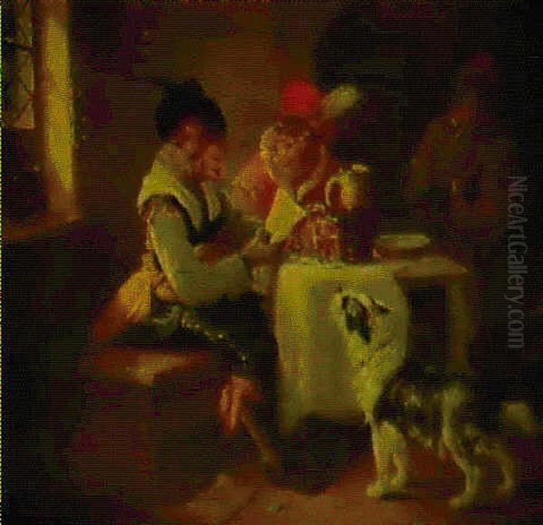 Singes Dans Un Interieur De Taverne Oil Painting by Zacharias Noterman