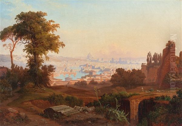 Blick Auf Rom Oil Painting by August Friedrich Wilhelm Nothnagel