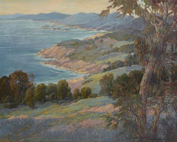 Laguna Coast In Bloom Oil Painting by Raymond Nott