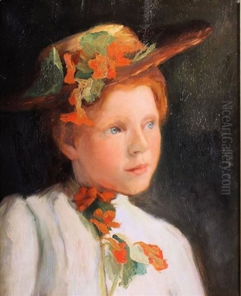 Nasturtium Oil Painting by Elizabeth Nourse