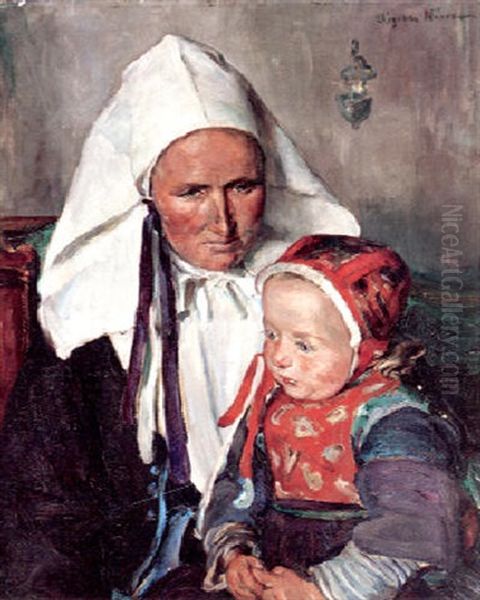 Mere Et Bebe, Finsistre Oil Painting by Elizabeth Nourse