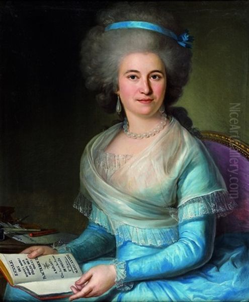 Portrait De Magdeleine Elisabeth Pollin Dumoncel Oil Painting by Jacques Nourry Noury