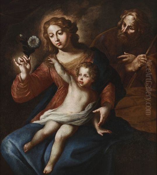 La Sainte Famille Oil Painting by Pietro (Monrealese) Novelli