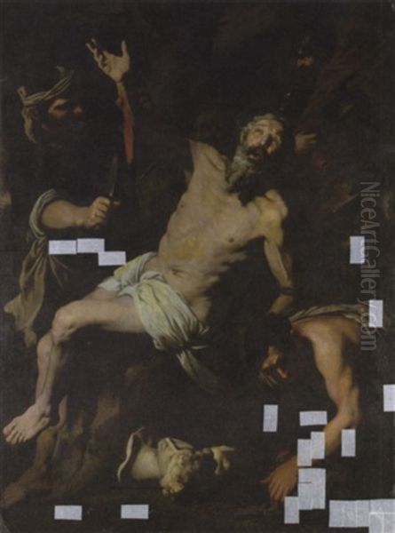 The Martyrdom Of Saint Bartholomew Oil Painting by Pietro (Monrealese) Novelli