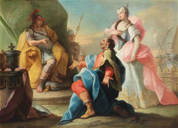 Antonius Und Cleopatra (+ Die Enthaltsamkeit Des Scipio; Pair) Oil Painting by Pietro Antonio Novelli