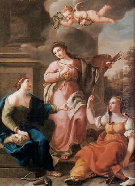 Allegoria Delle Belle Arti Oil Painting by Pietro Antonio Novelli