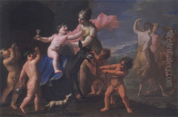 The Infancy Of Silenus Oil Painting by Pietro Antonio Novelli