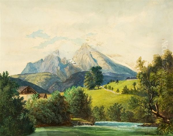 Udoli V Horach Oil Painting by Johann Novopacky