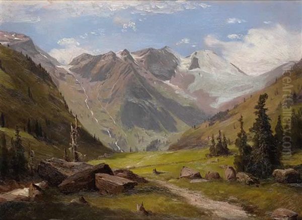 Krimmler Achental Oil Painting by Johann Novopacky