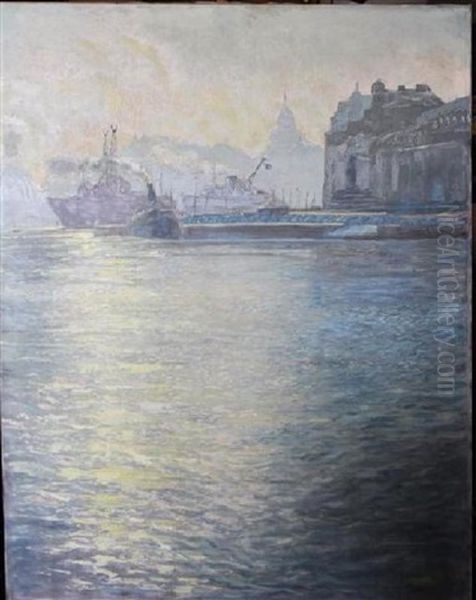 Shipyard Oil Painting by Anton Nowak