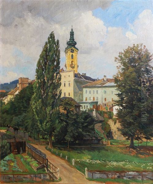 Motiv Aus Freistadt (oberosterreich) Oil Painting by Anton Nowak