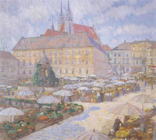 View Of Vienna Oil Painting by Anton Nowak