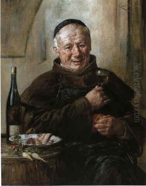 Pater Kellermeister Oil Painting by Ernst Nowak