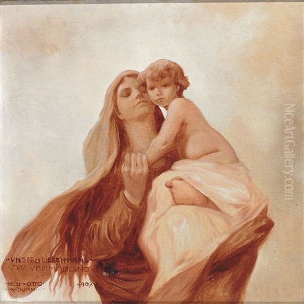 Madonna Mit Kind Oil Painting by Otto Robert Nowak