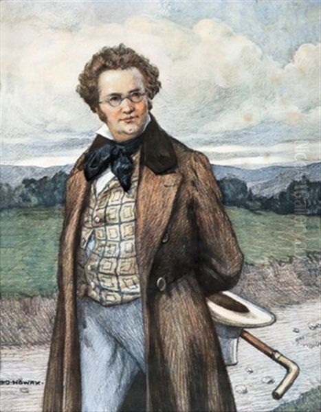 Franz Schubert: Ein Spaziergang Oil Painting by Otto Robert Nowak