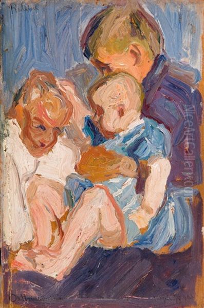 Family Oil Painting by Oleksa Nowakowskij