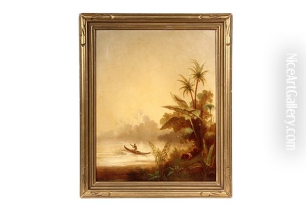 Tropical Courtship Scene Oil Painting by George L. Noyes