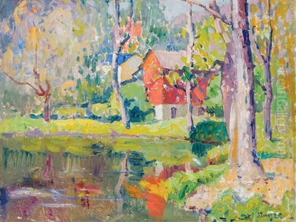 The Old Mill, Addingham Pennsylvania Oil Painting by George L. Noyes