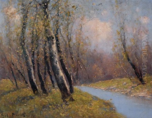 Muddy River-olmsted Park Oil Painting by George L. Noyes