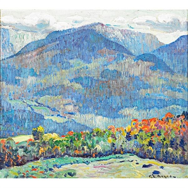 Cannon Mt., White Mts., Franconia Oil Painting by George L. Noyes