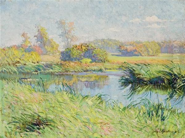 Newburyport Marshes Oil Painting by George L. Noyes